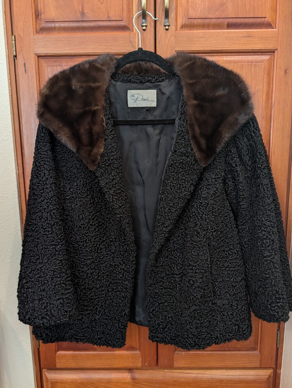 Vintage The Denver Persian Black Lamb Mink Jacket Ladies Small Coat